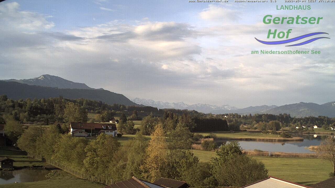 Archiv Foto Webcam Blick vom Geratser Hof auf die Niedersonthofener Seen