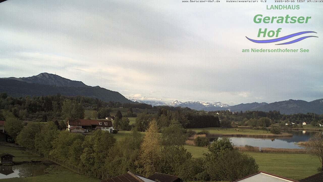 Archiv Foto Webcam Blick vom Geratser Hof auf die Niedersonthofener Seen