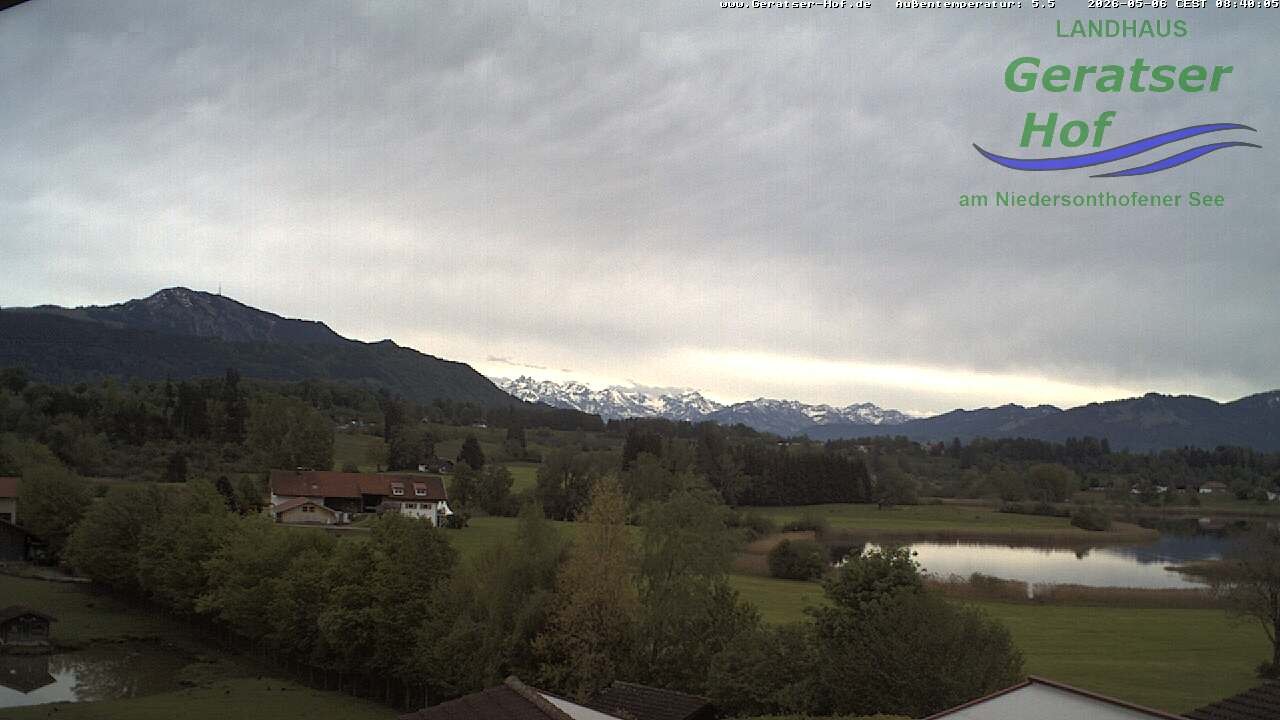 Archiv Foto Webcam Blick vom Geratser Hof auf die Niedersonthofener Seen