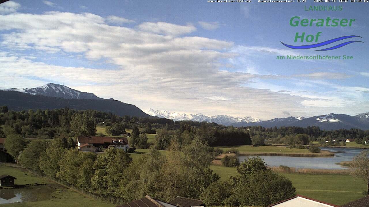 Archiv Foto Webcam Blick vom Geratser Hof auf die Niedersonthofener Seen