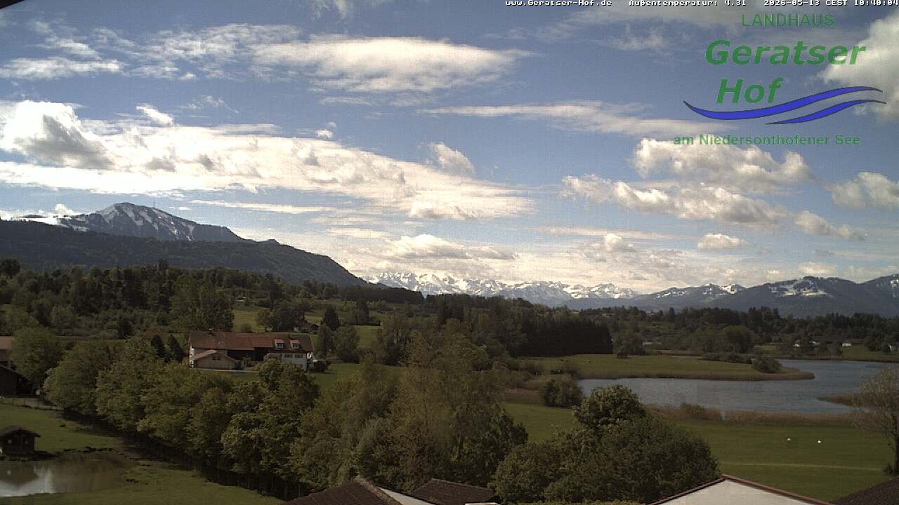 Archiv Foto Webcam Blick vom Geratser Hof auf die Niedersonthofener Seen