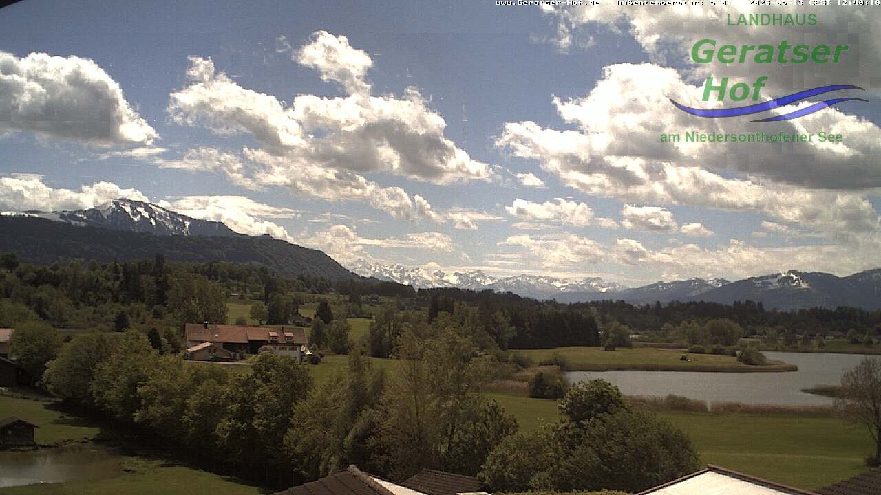 Archiv Foto Webcam Blick vom Geratser Hof auf die Niedersonthofener Seen