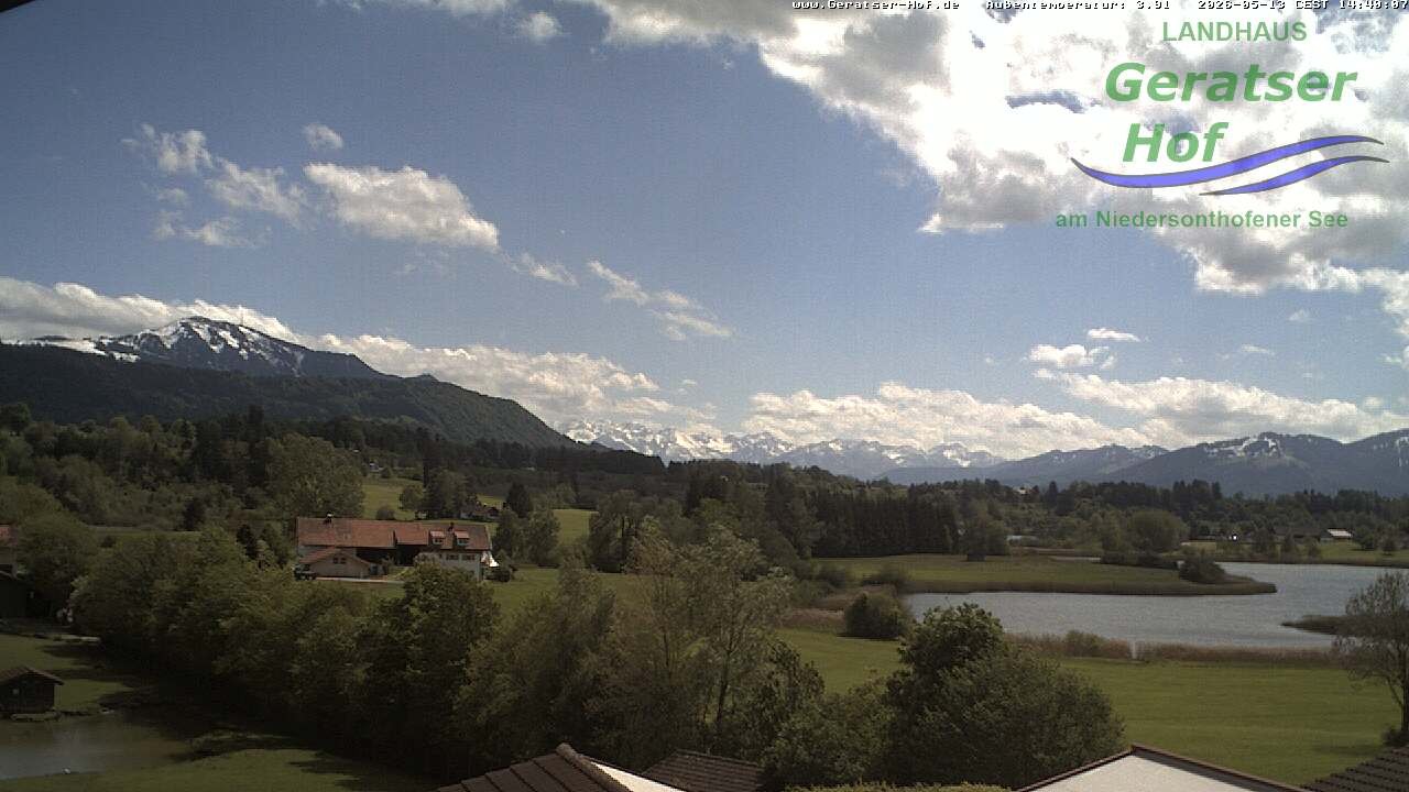 Archiv Foto Webcam Blick vom Geratser Hof auf die Niedersonthofener Seen