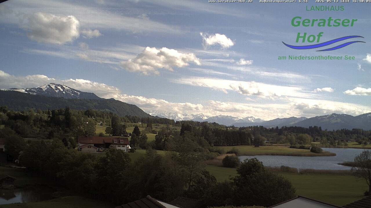 Archiv Foto Webcam Blick vom Geratser Hof auf die Niedersonthofener Seen