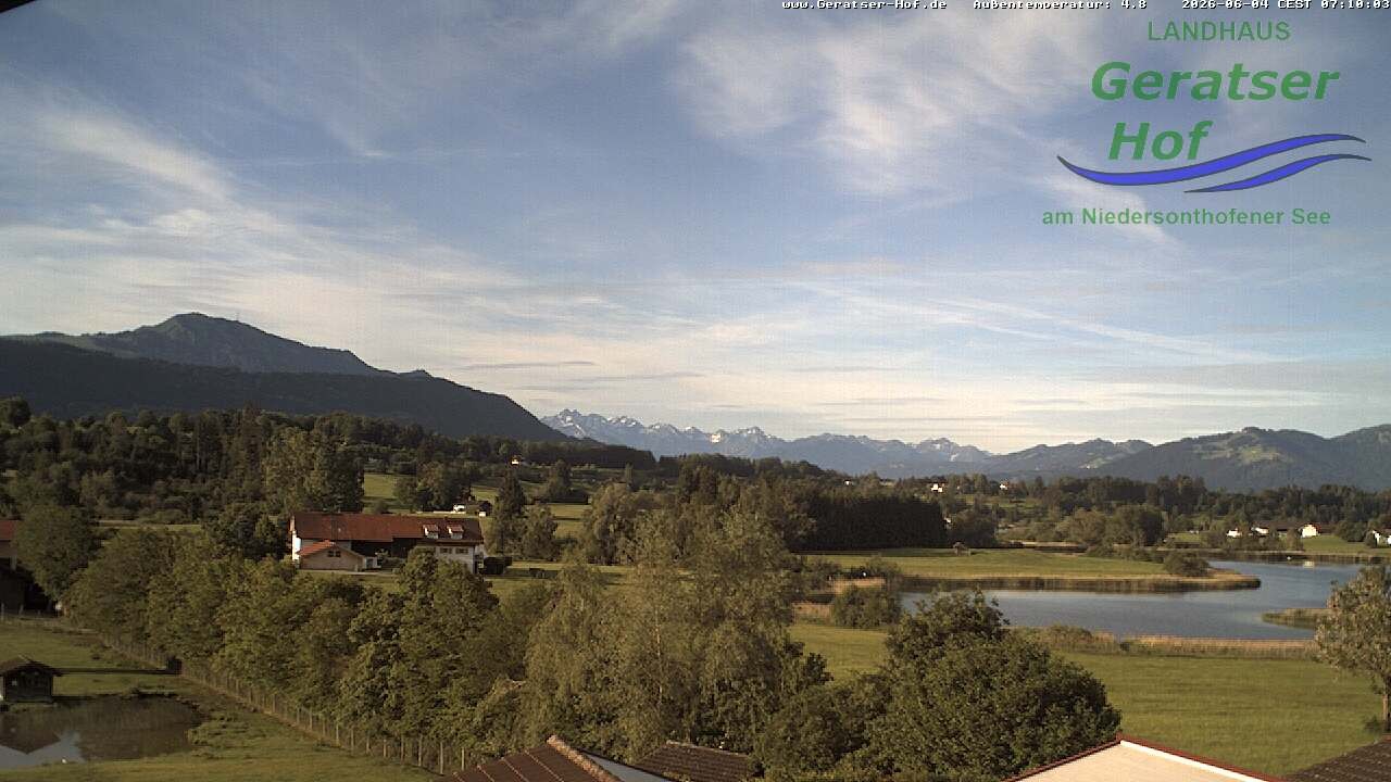 Archiv Foto Webcam Blick vom Geratser Hof auf die Niedersonthofener Seen