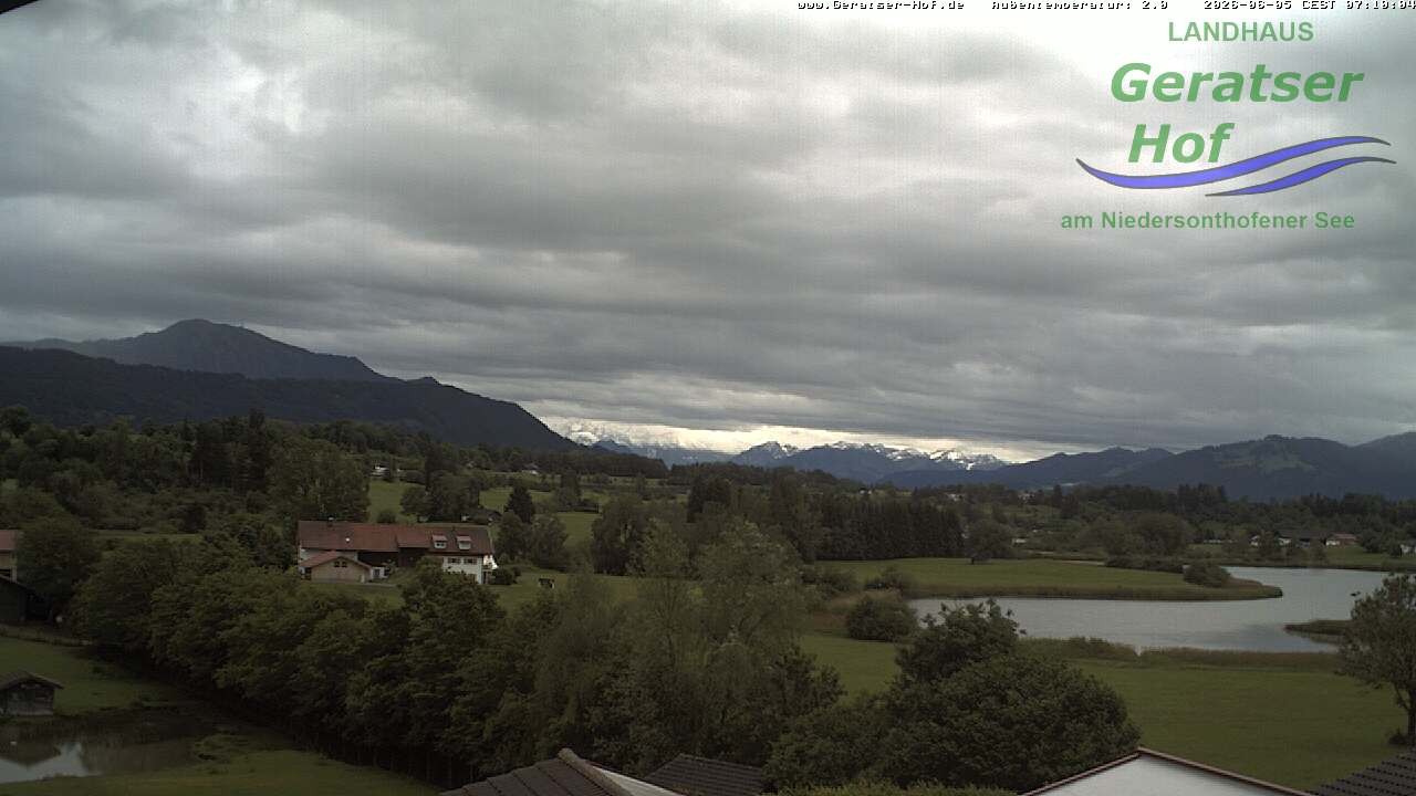Archiv Foto Webcam Blick vom Geratser Hof auf die Niedersonthofener Seen