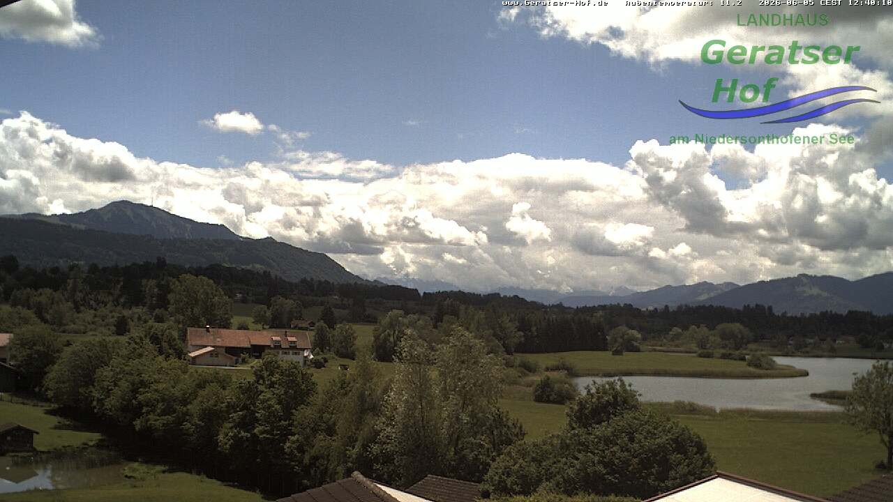 Archiv Foto Webcam Blick vom Geratser Hof auf die Niedersonthofener Seen