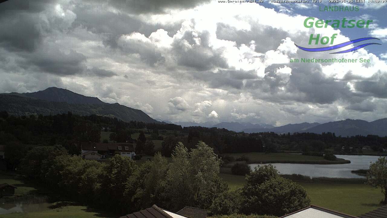 Archiv Foto Webcam Blick vom Geratser Hof auf die Niedersonthofener Seen