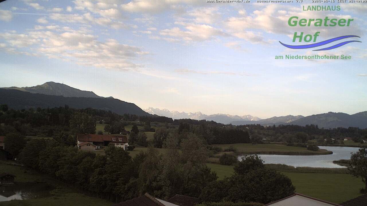 Archiv Foto Webcam Blick vom Geratser Hof auf die Niedersonthofener Seen