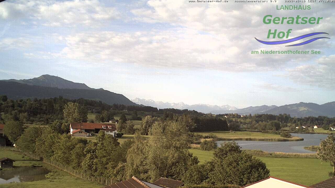Archiv Foto Webcam Blick vom Geratser Hof auf die Niedersonthofener Seen