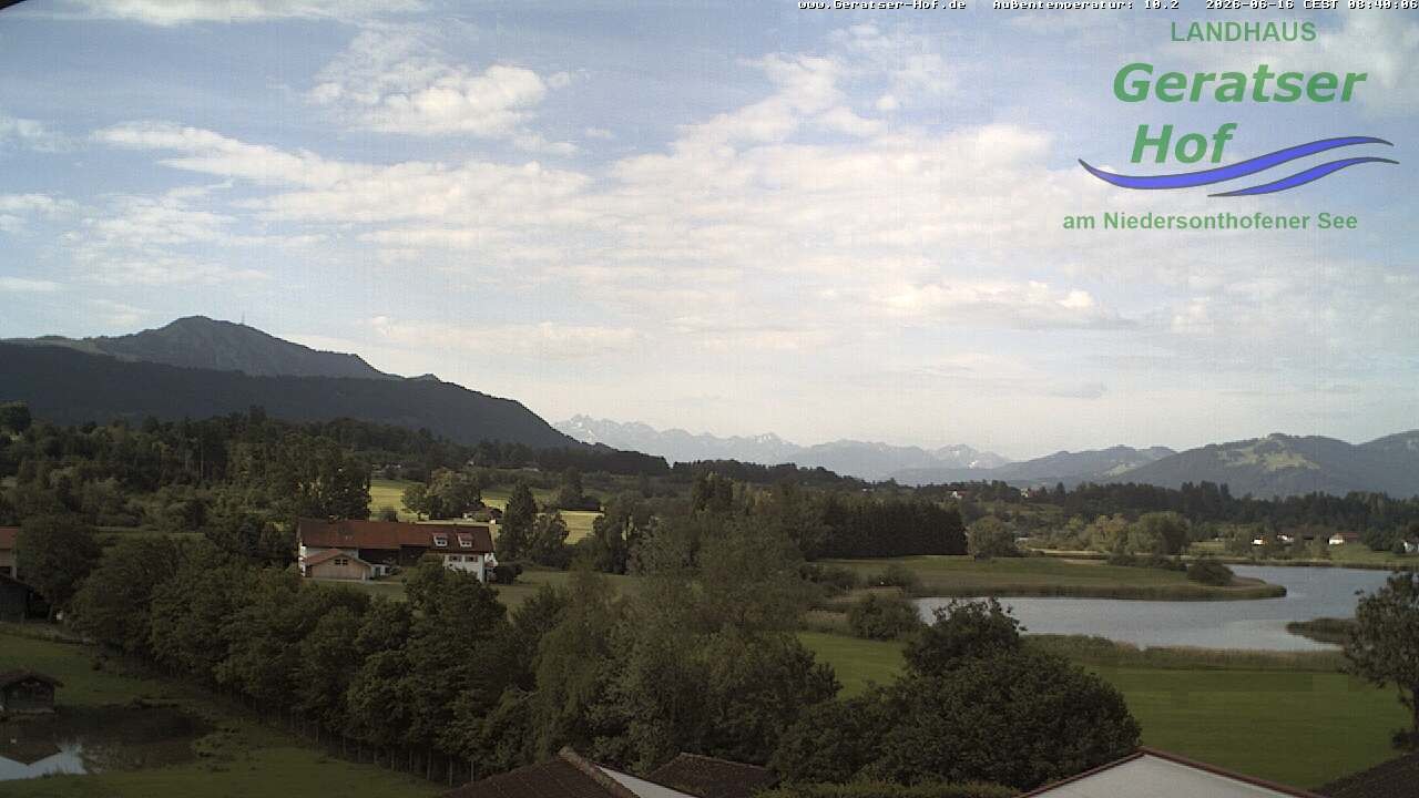 Archiv Foto Webcam Blick vom Geratser Hof auf die Niedersonthofener Seen