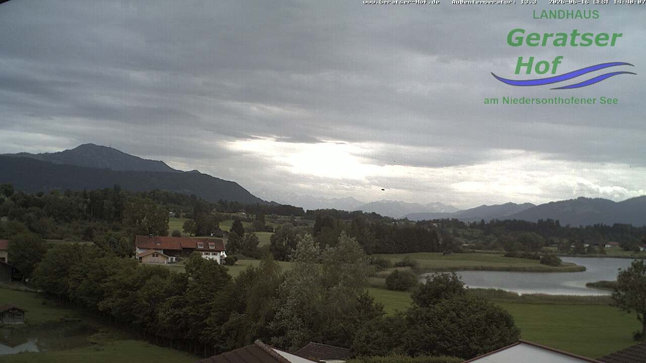 Archiv Foto Webcam Blick vom Geratser Hof auf die Niedersonthofener Seen