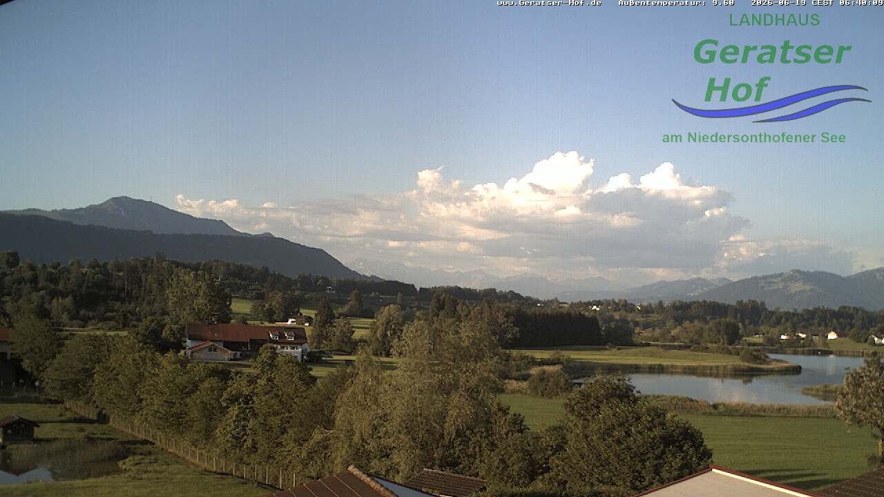 Archiv Foto Webcam Blick vom Geratser Hof auf die Niedersonthofener Seen