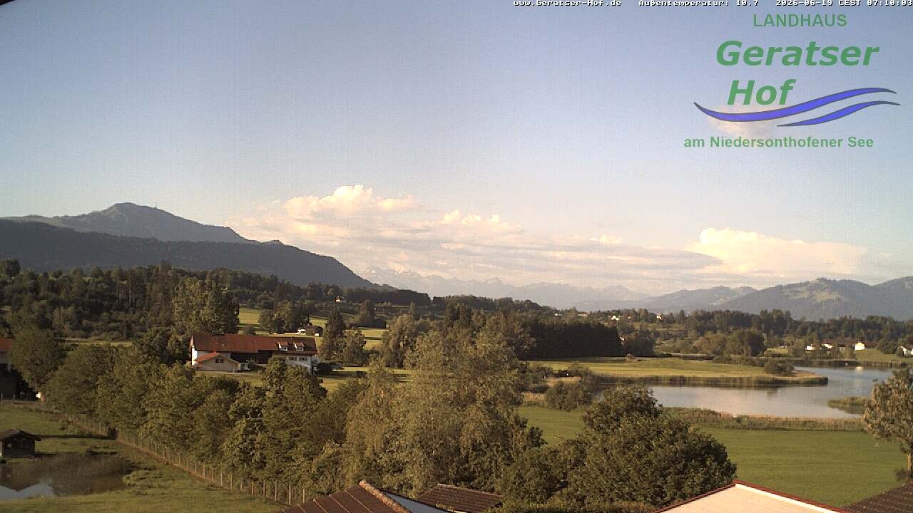 Archiv Foto Webcam Blick vom Geratser Hof auf die Niedersonthofener Seen