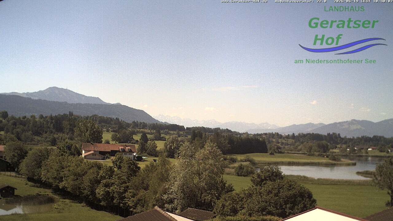 Archiv Foto Webcam Blick vom Geratser Hof auf die Niedersonthofener Seen