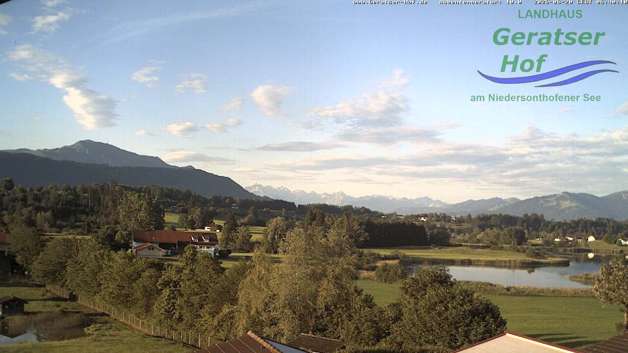 Archiv Foto Webcam Blick vom Geratser Hof auf die Niedersonthofener Seen