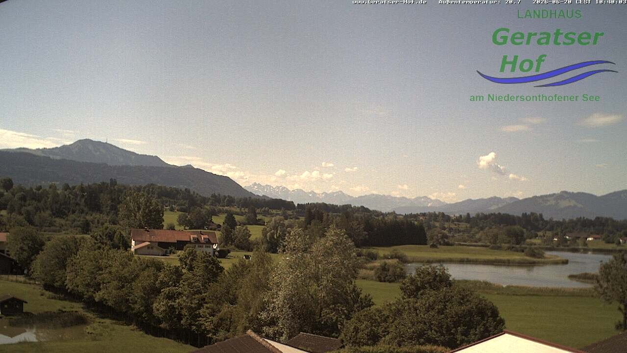 Archiv Foto Webcam Blick vom Geratser Hof auf die Niedersonthofener Seen