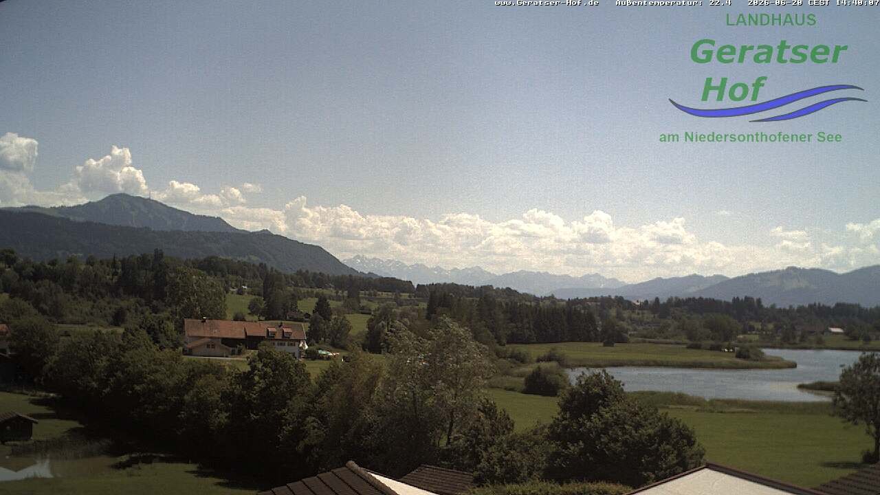 Archiv Foto Webcam Blick vom Geratser Hof auf die Niedersonthofener Seen