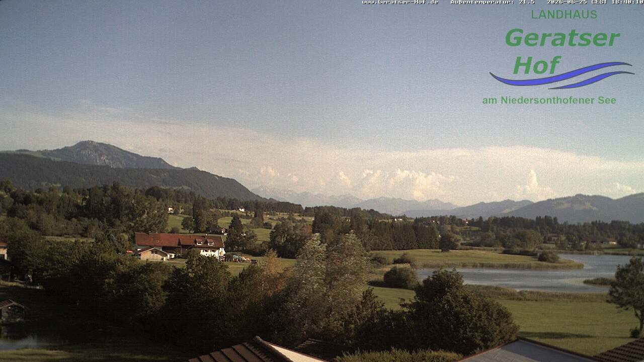 Archiv Foto Webcam Blick vom Geratser Hof auf die Niedersonthofener Seen