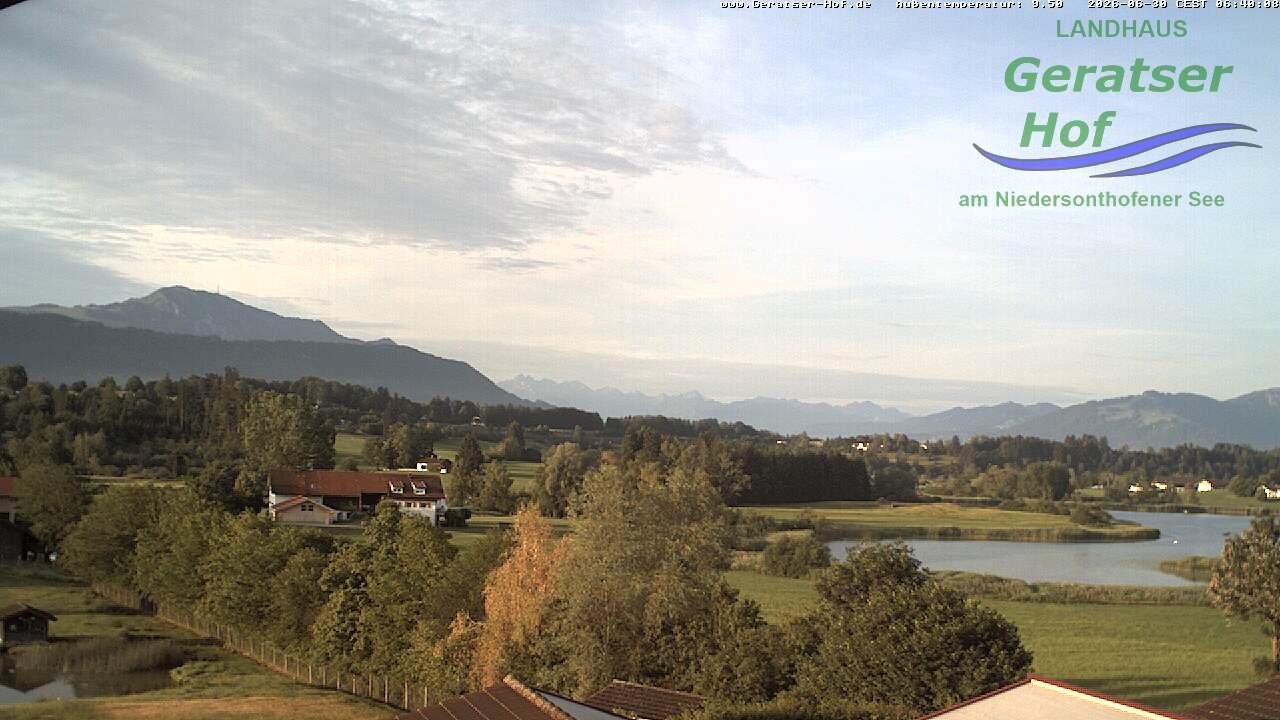 Archiv Foto Webcam Blick vom Geratser Hof auf die Niedersonthofener Seen