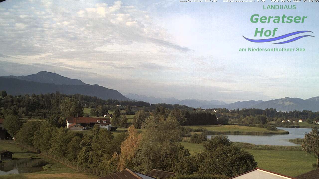Archiv Foto Webcam Blick vom Geratser Hof auf die Niedersonthofener Seen