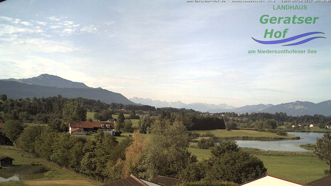 Archiv Foto Webcam Blick vom Geratser Hof auf die Niedersonthofener Seen