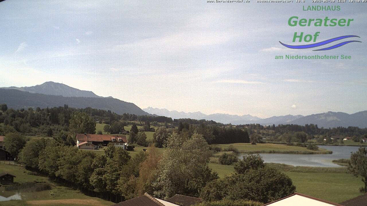 Archiv Foto Webcam Blick vom Geratser Hof auf die Niedersonthofener Seen