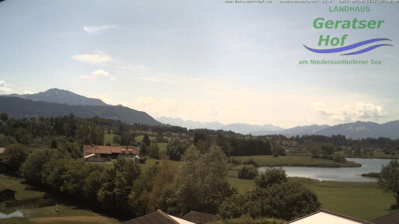 Archiv Foto Webcam Blick vom Geratser Hof auf die Niedersonthofener Seen