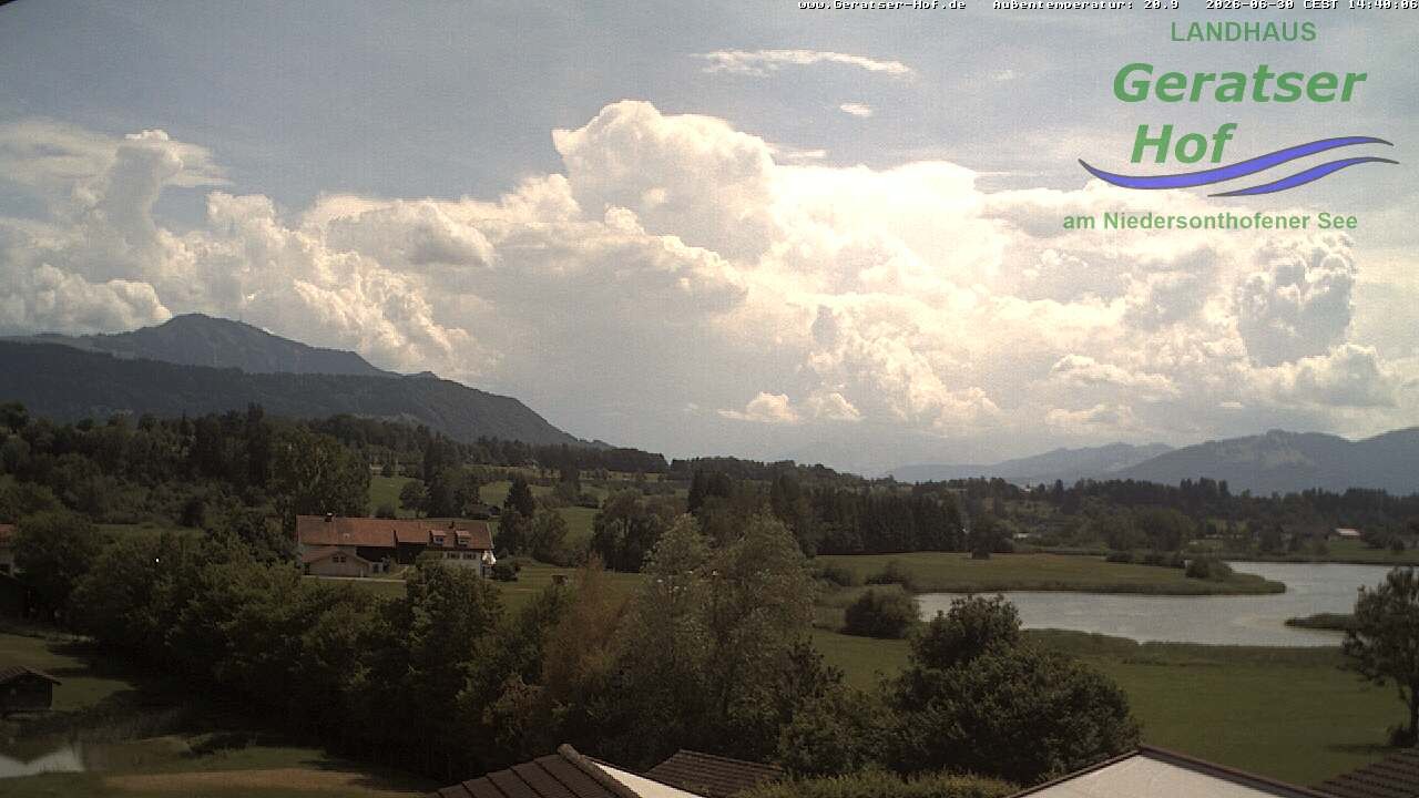 Archiv Foto Webcam Blick vom Geratser Hof auf die Niedersonthofener Seen