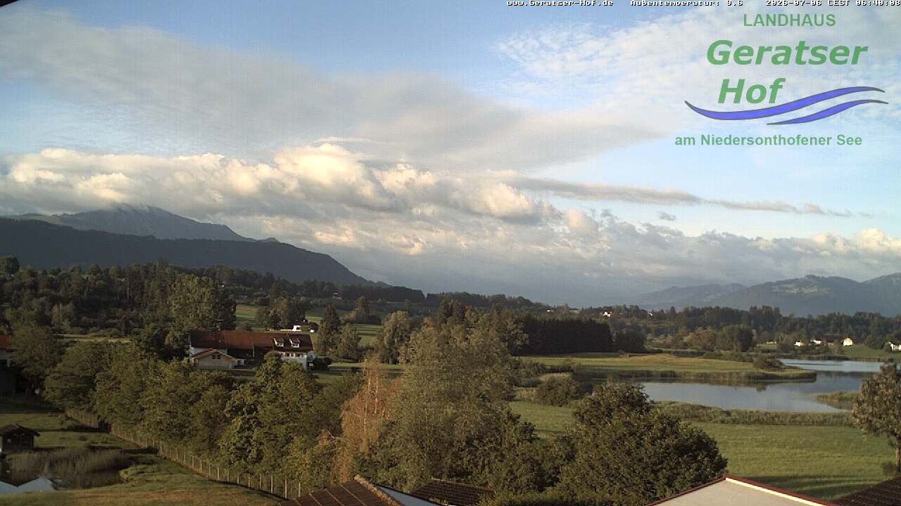 Archiv Foto Webcam Blick vom Geratser Hof auf die Niedersonthofener Seen