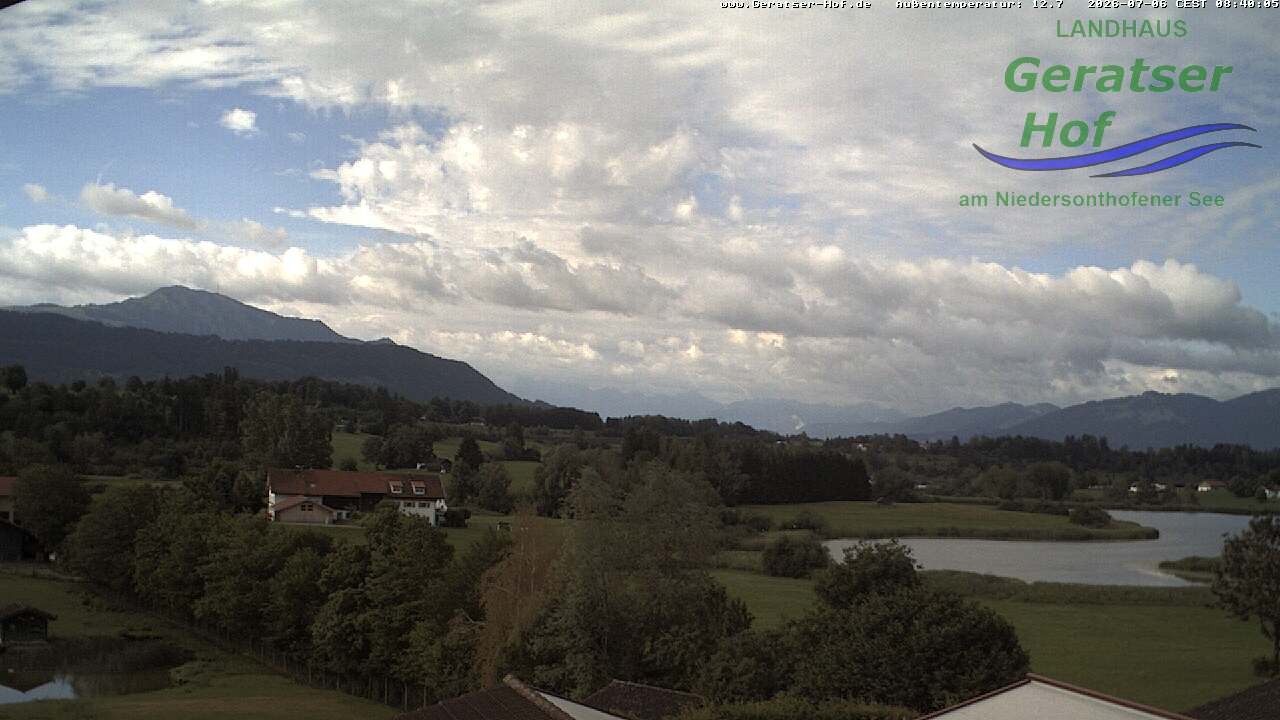 Archiv Foto Webcam Blick vom Geratser Hof auf die Niedersonthofener Seen