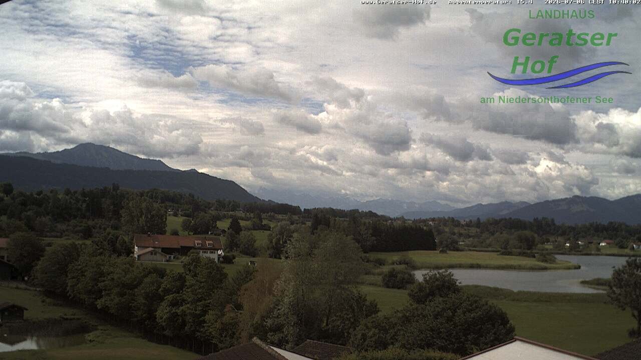 Archiv Foto Webcam Blick vom Geratser Hof auf die Niedersonthofener Seen