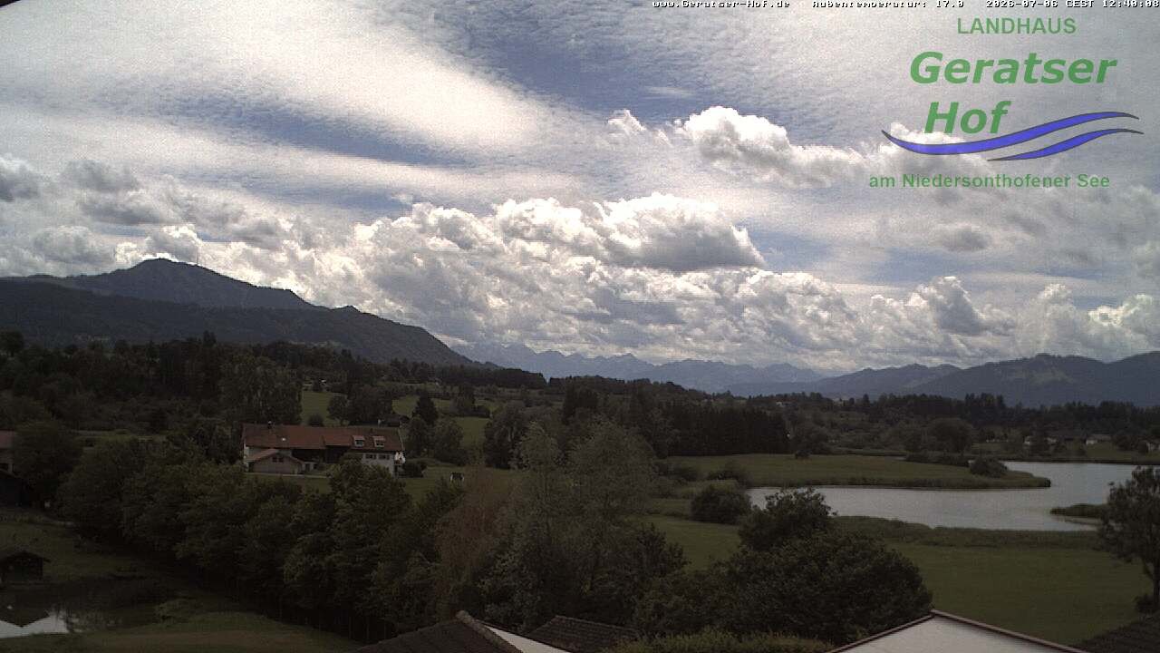 Archiv Foto Webcam Blick vom Geratser Hof auf die Niedersonthofener Seen