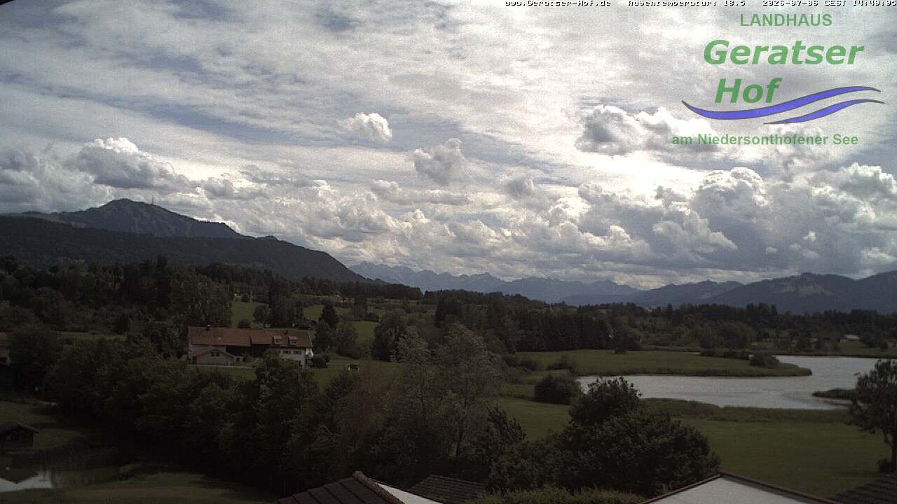 Archiv Foto Webcam Blick vom Geratser Hof auf die Niedersonthofener Seen
