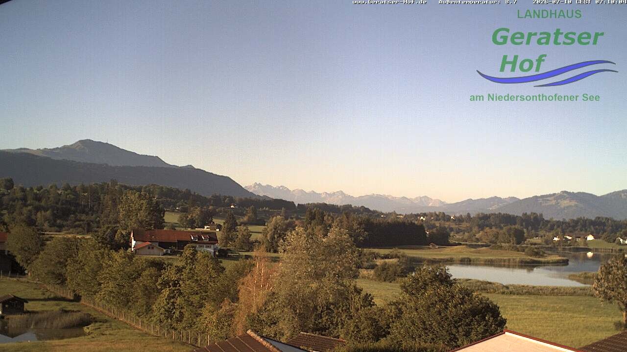 Archiv Foto Webcam Blick vom Geratser Hof auf die Niedersonthofener Seen