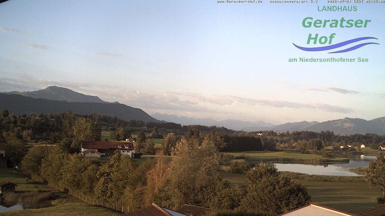 Archiv Foto Webcam Blick vom Geratser Hof auf die Niedersonthofener Seen