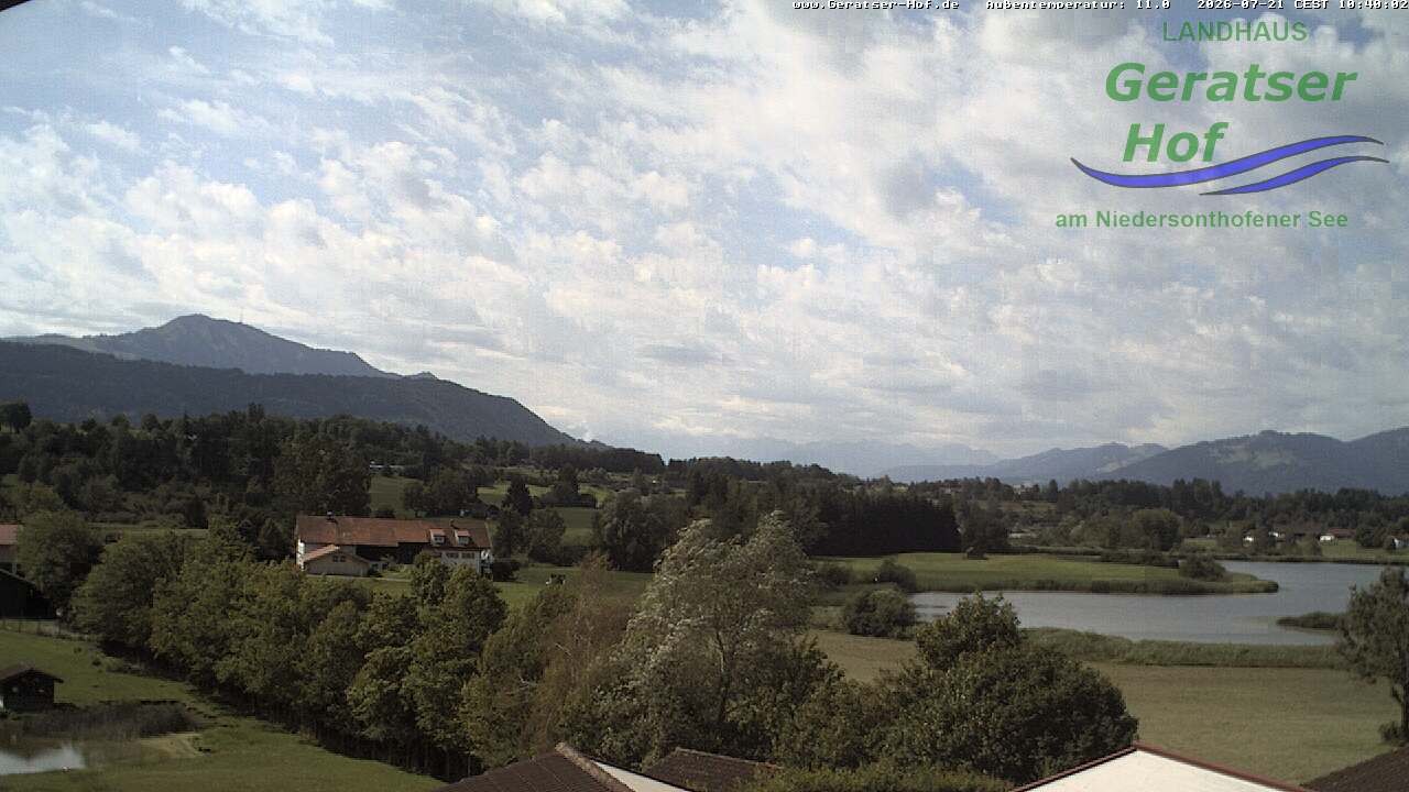 Archiv Foto Webcam Blick vom Geratser Hof auf die Niedersonthofener Seen