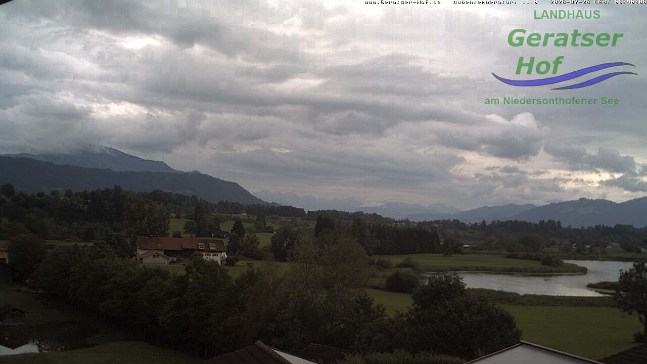 Archiv Foto Webcam Blick vom Geratser Hof auf die Niedersonthofener Seen