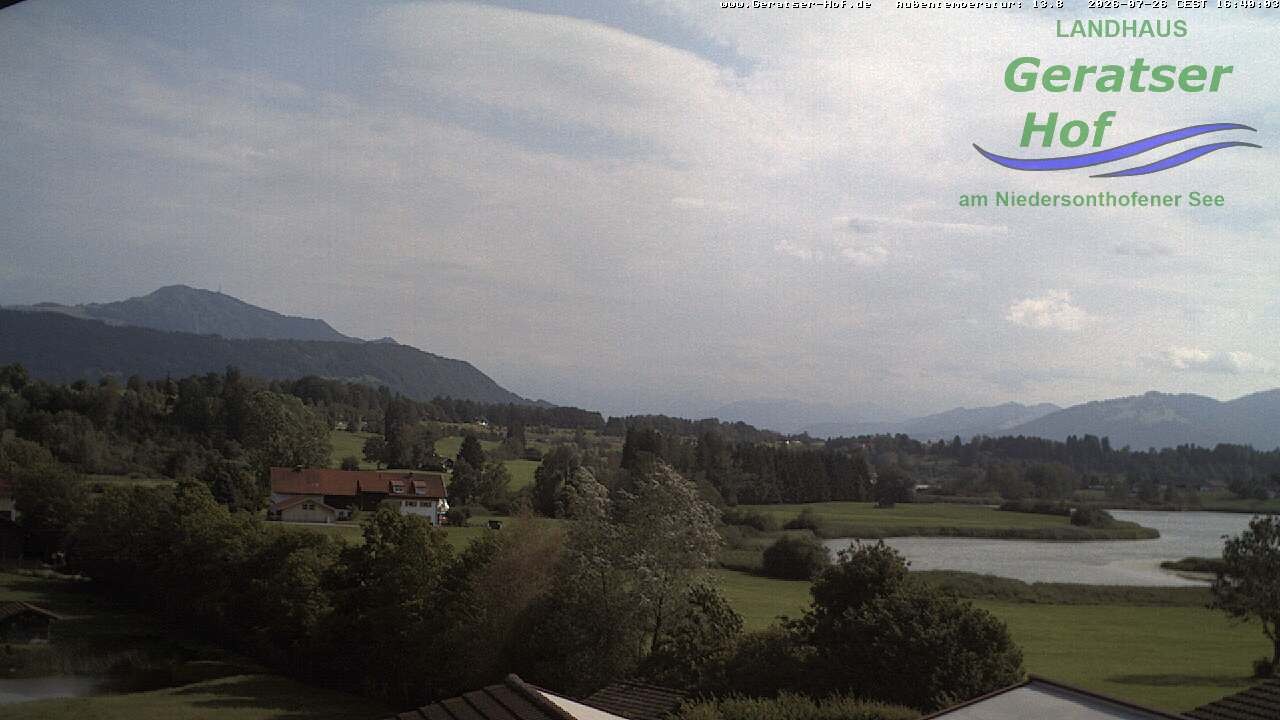 Archiv Foto Webcam Blick vom Geratser Hof auf die Niedersonthofener Seen