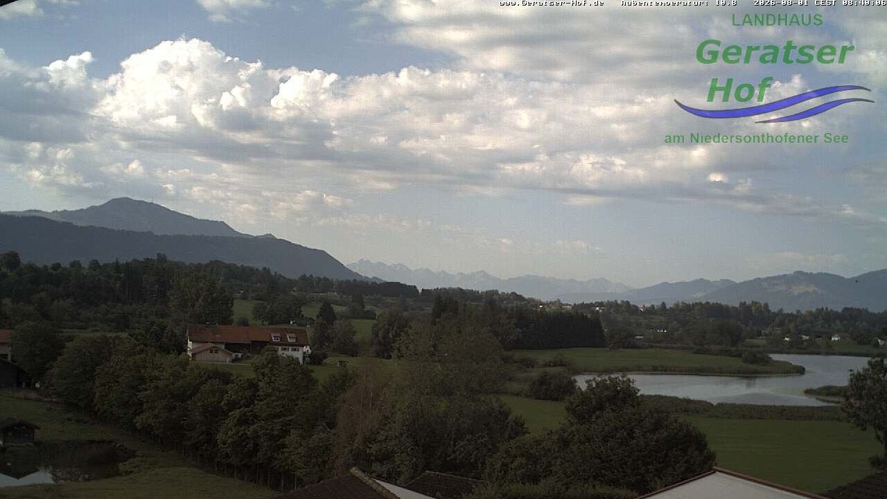 Archiv Foto Webcam Blick vom Geratser Hof auf die Niedersonthofener Seen