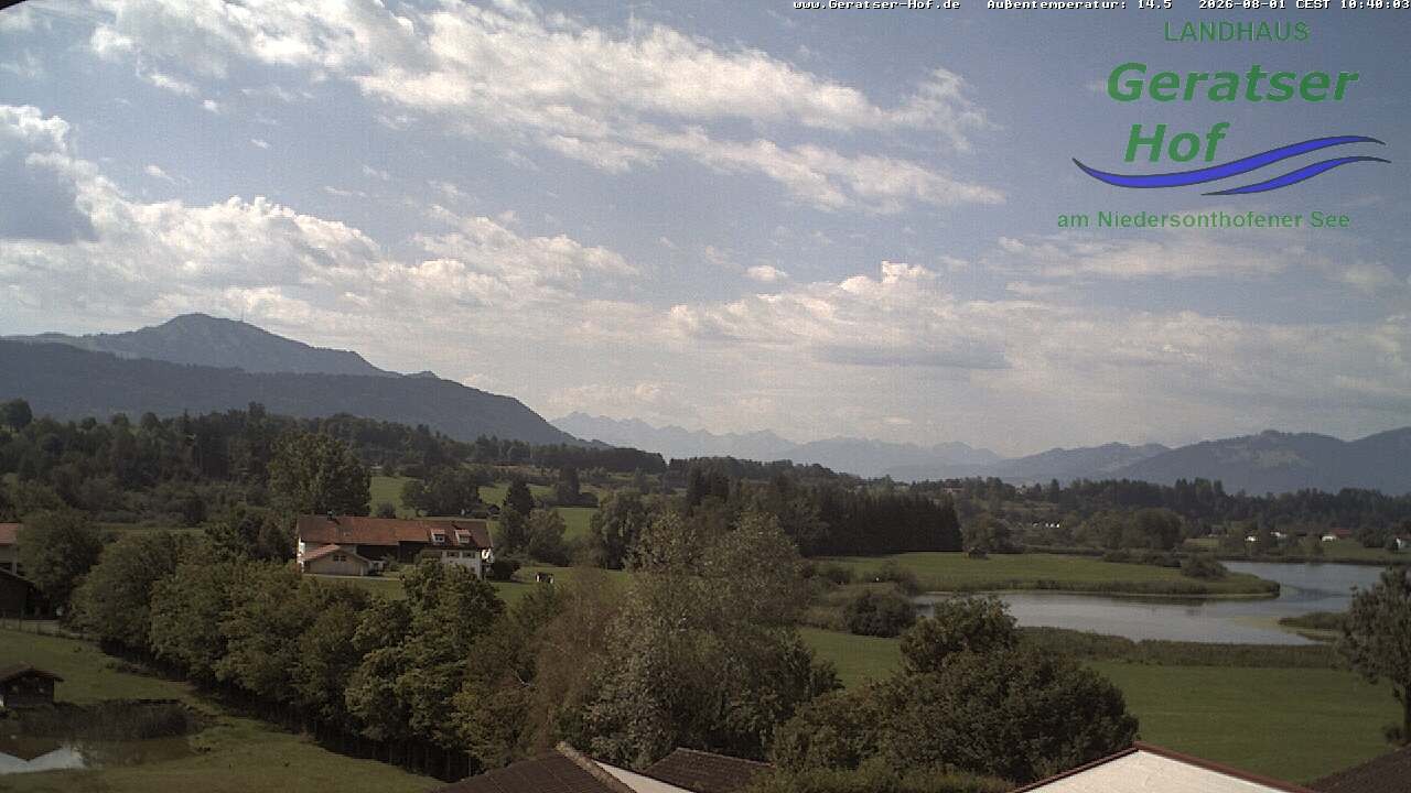 Archiv Foto Webcam Blick vom Geratser Hof auf die Niedersonthofener Seen