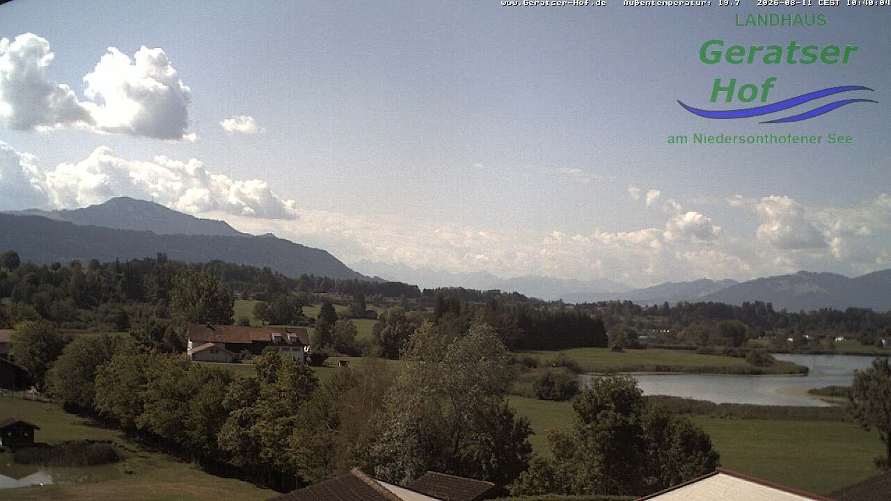 Archiv Foto Webcam Blick vom Geratser Hof auf die Niedersonthofener Seen