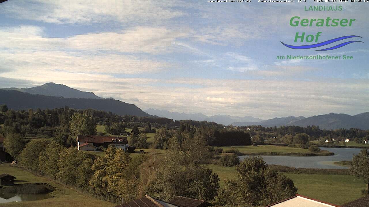 Archiv Foto Webcam Blick vom Geratser Hof auf die Niedersonthofener Seen