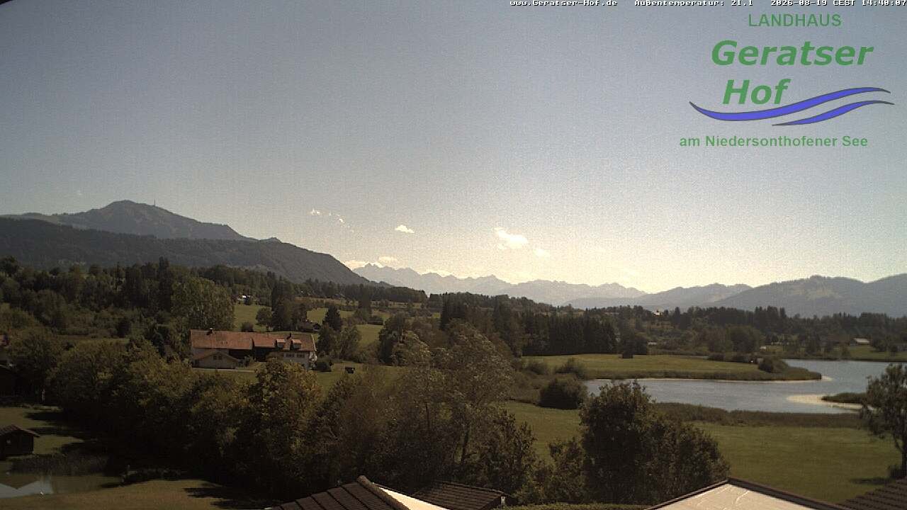Archiv Foto Webcam Blick vom Geratser Hof auf die Niedersonthofener Seen