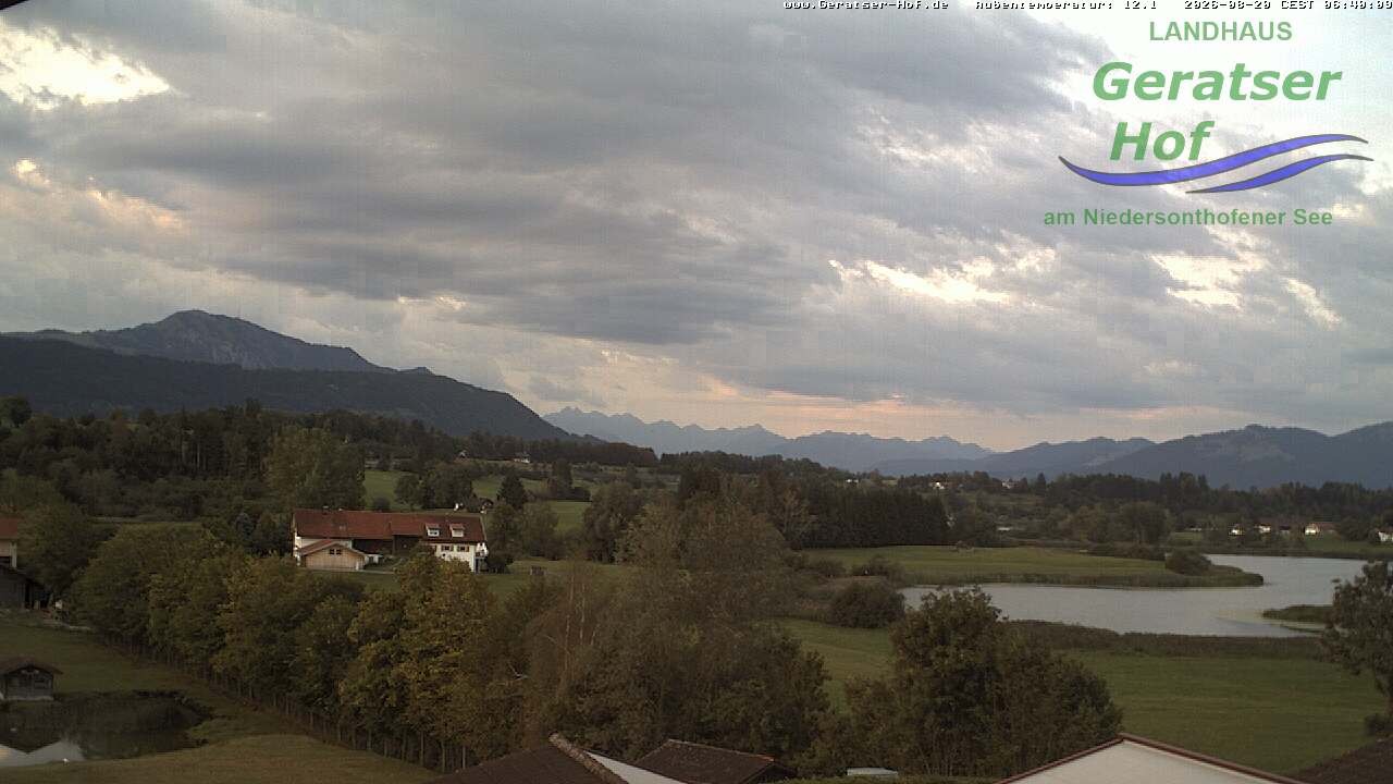 Archiv Foto Webcam Blick vom Geratser Hof auf die Niedersonthofener Seen