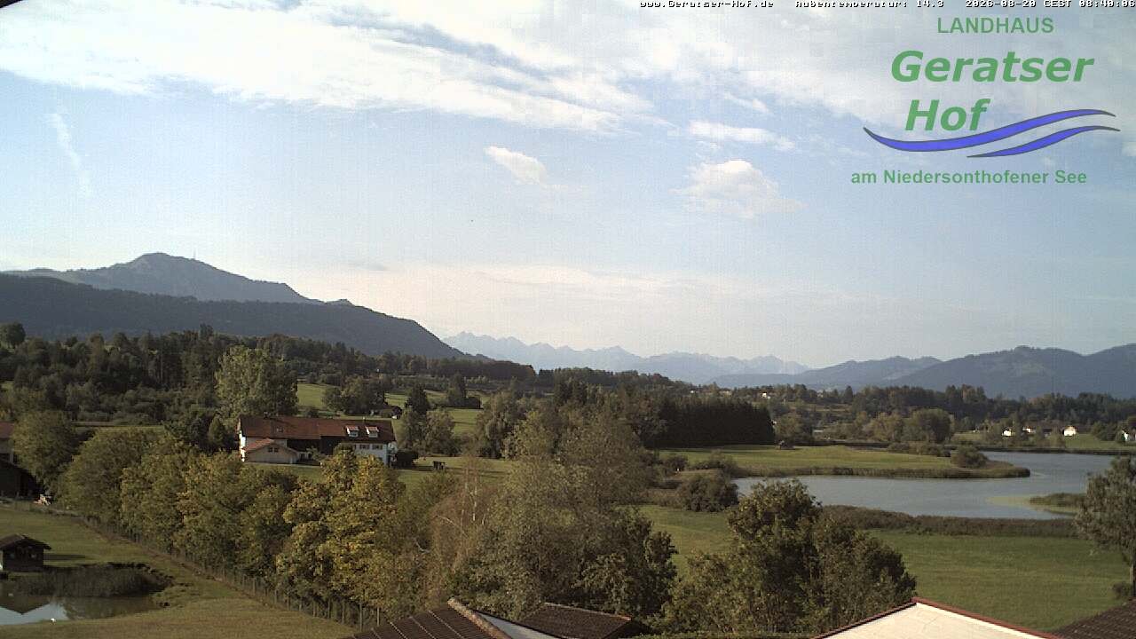 Archiv Foto Webcam Blick vom Geratser Hof auf die Niedersonthofener Seen