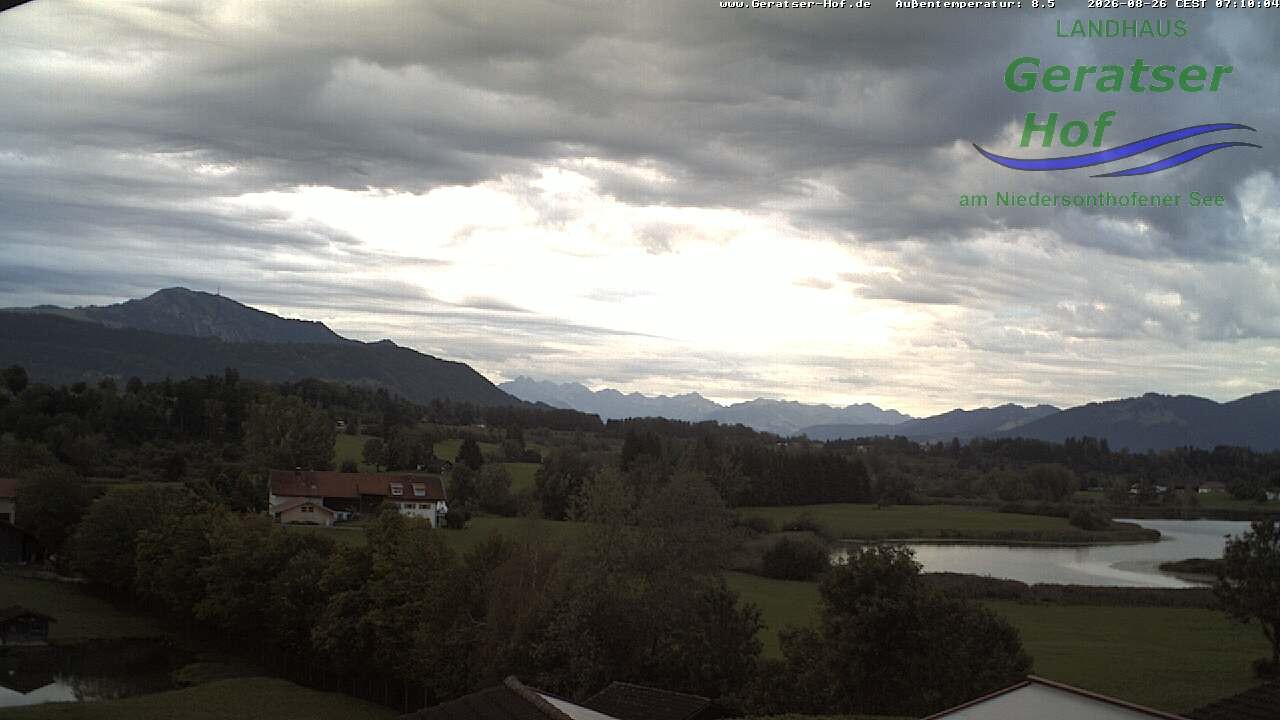 Archiv Foto Webcam Blick vom Geratser Hof auf die Niedersonthofener Seen