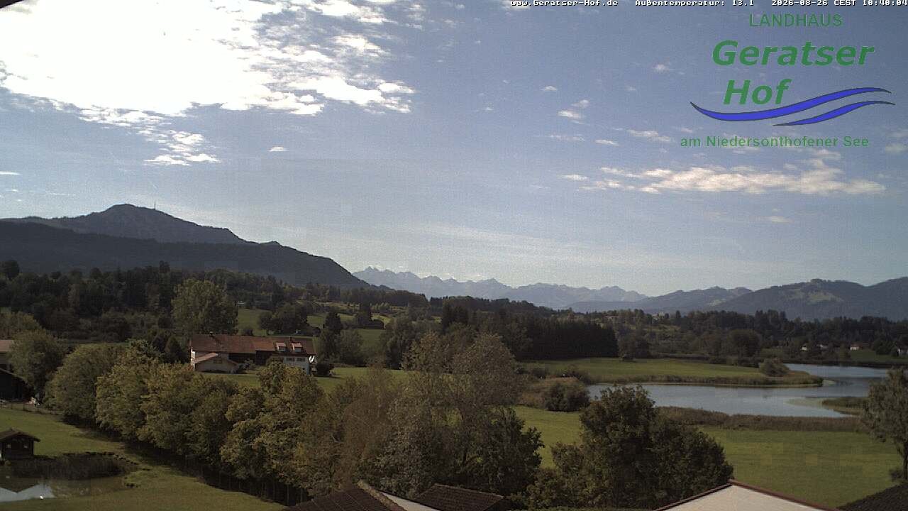 Archiv Foto Webcam Blick vom Geratser Hof auf die Niedersonthofener Seen