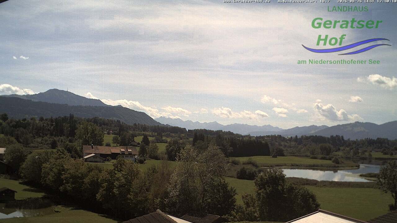 Archiv Foto Webcam Blick vom Geratser Hof auf die Niedersonthofener Seen