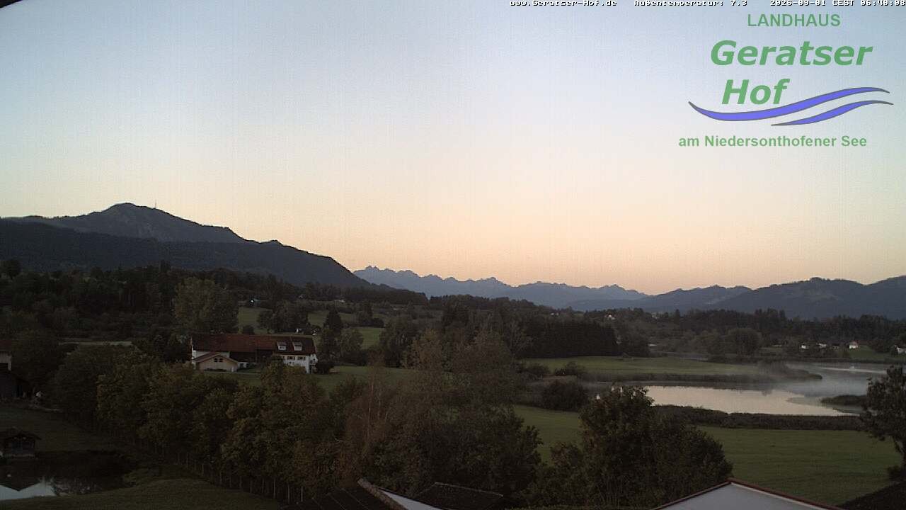 Archiv Foto Webcam Blick vom Geratser Hof auf die Niedersonthofener Seen